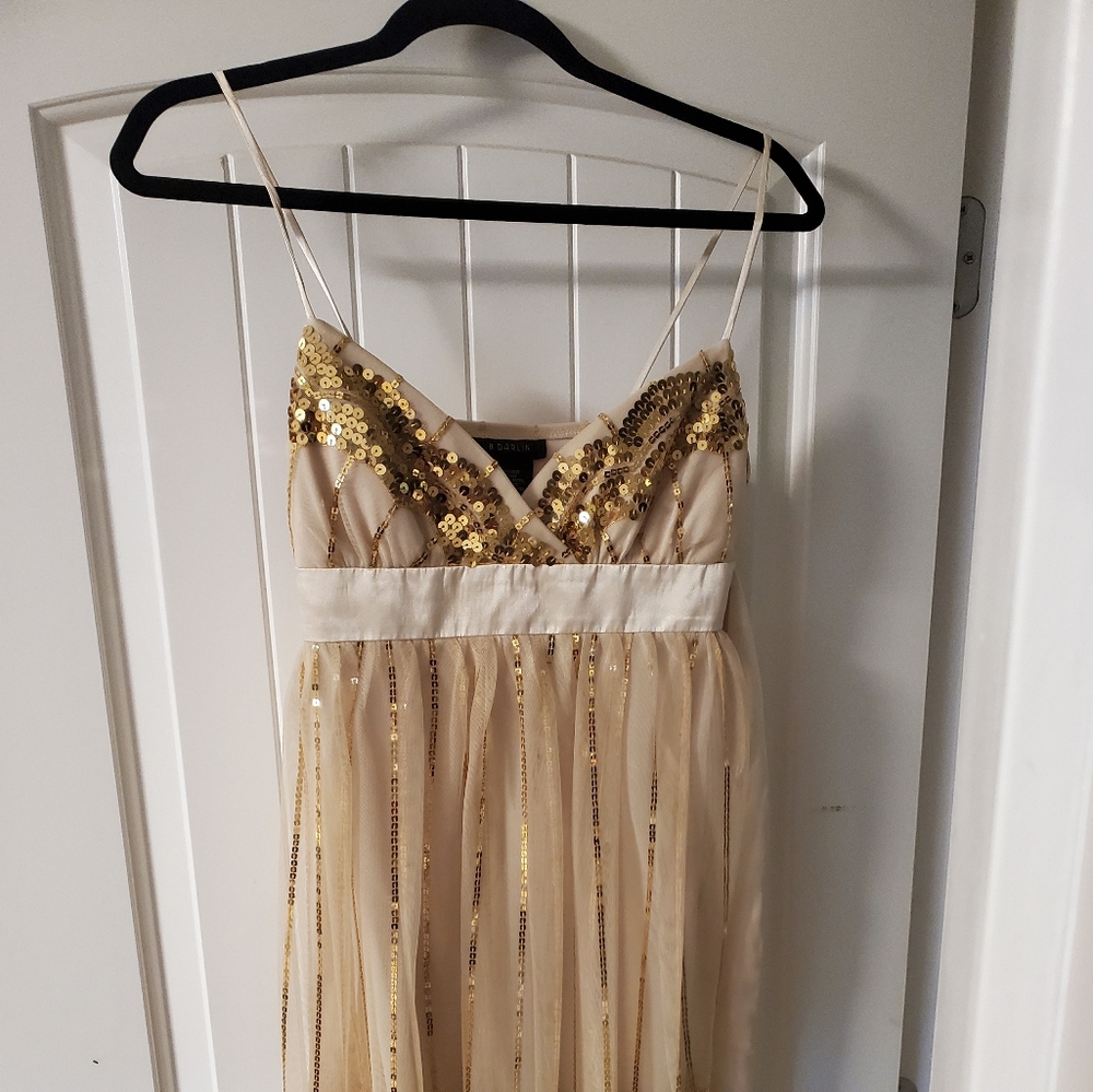 B.Darlin gold tulle and sequins dress in size 3/4
